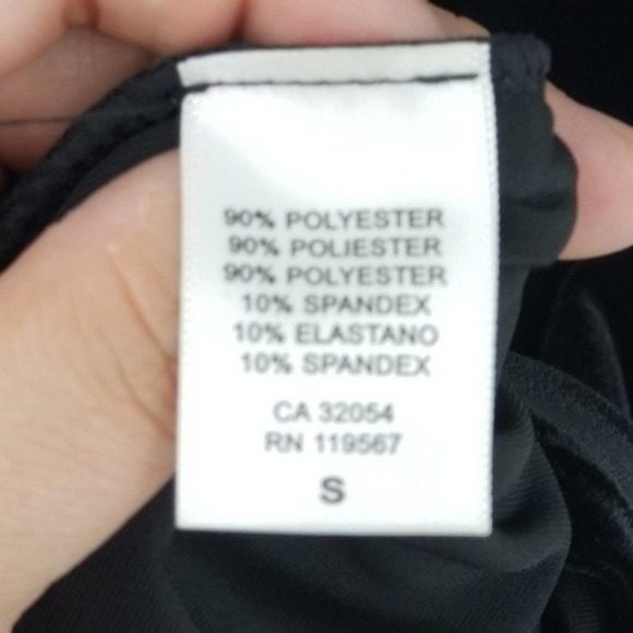 Rachel Pally Black Long Sleeve Velvet Scoop Neck Bodycon Dress Size Small - Picture 5 of 6